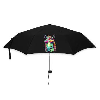 Eto the bespectacled horse - Umbrella (small) - black - Front