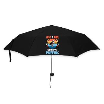 Just a Girl who Loves Puffins - Umbrella (small) - black - Front