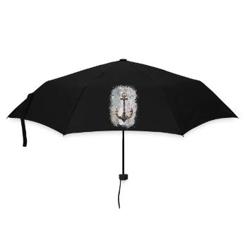 Anchor Tattoo Rope Art - Umbrella (small) - black - Front