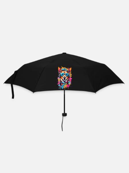 Coole Hund - Regenschirm (klein) - Schwarz