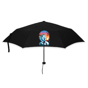 Lion, Lion Cub and Jungle - Umbrella (small) - black - Front