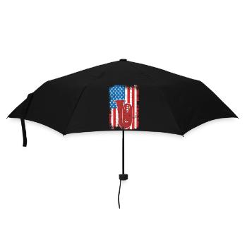 Tuba player U.S. Flag - Umbrella (small) - black - Front