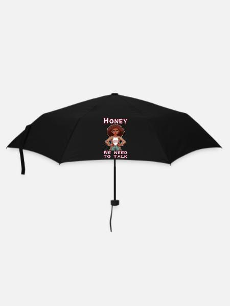 Honey we need to talk - Umbrella (small) - black