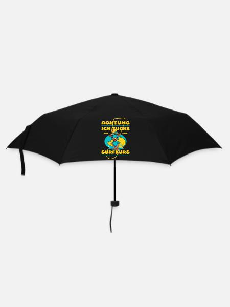 Cute duck with surfboard - Umbrella (small) - black