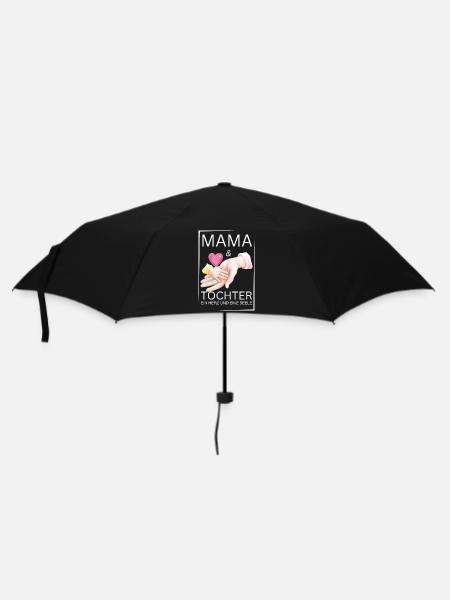Spruch ,Mama und Tochter ein herz und eine Seele - Regenschirm (klein) - Schwarz