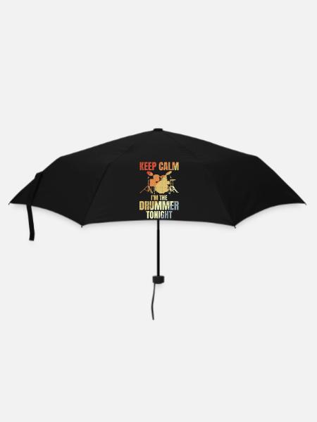 Lustiger Schlagzeuger Spruch - Regenschirm (klein) - Schwarz