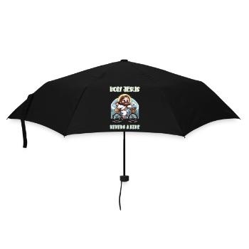 Holy Jesus riding a bike - Umbrella (small) - black - Front