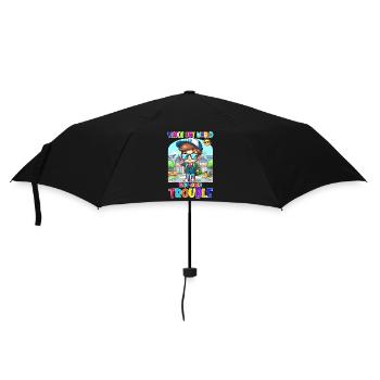 Watch out world - here comes trouble - Regenschirm (klein) - Schwarz - Vorne