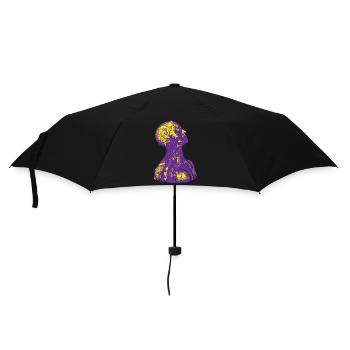 Purple and Yellow Human Anatomy - Umbrella (small) - black - Front