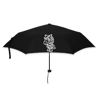 zebra comic - Regenschirm (klein) - Schwarz - Vorne
