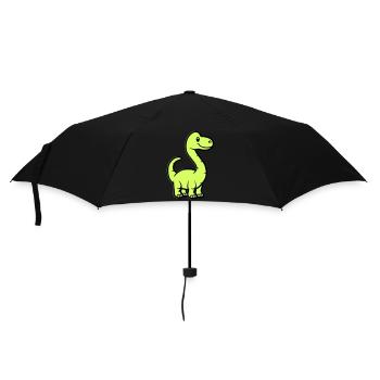 Dinosaurier Brontosaurus Comic - Regenschirm (klein) - Schwarz - Vorne