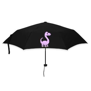 Dinosaurier Brontosaurus Comic - Regenschirm (klein) - Schwarz - Vorne