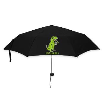Ginosaurus - funny Trex Dino with gin - Umbrella (small) - black - Front