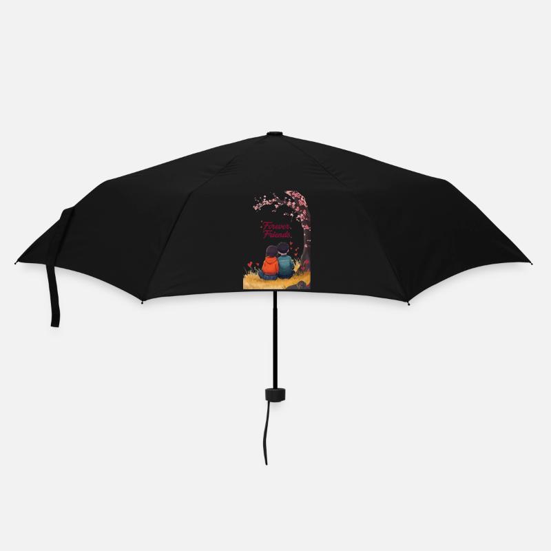 Freunde für immer - Regenschirm (klein) - Schwarz