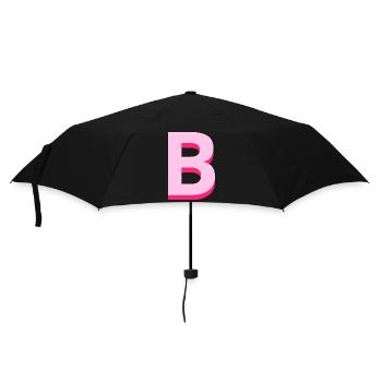 Letter b pink pop and modern - Umbrella (small) - black - Front