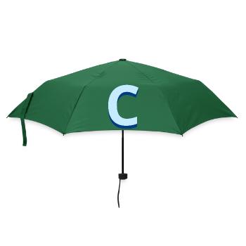 Pop und moderner blauer Buchstabe c - Regenschirm (klein) - Flaschengrün - Vorne