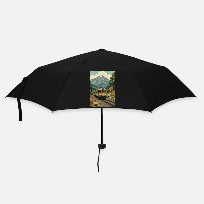 Retro Zug Bild - Regenschirm (klein) - Schwarz