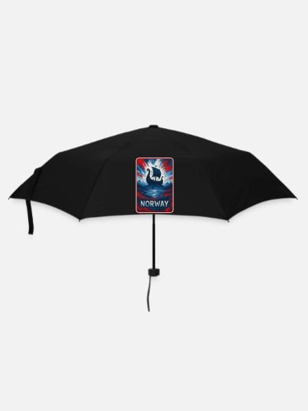Norwegen Landschaft Flaggen Design - Regenschirm (klein) - Schwarz