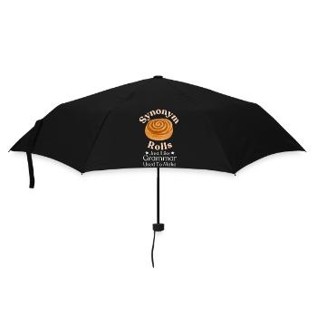 Wunderliches Zimtschnecken-Typografie-Design - Regenschirm (klein) - Schwarz - Vorne