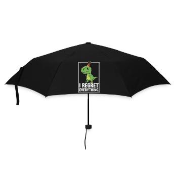 Dino Partyhut I Regret Everything - Regenschirm (klein) - Schwarz - Vorne