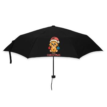 Chat de Noël Joyeux Noël - Parapluie standard - noir - Devant