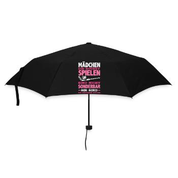 Lustiges Hockey Hockeyspieler Geschenk - Regenschirm (klein) - Schwarz - Vorne