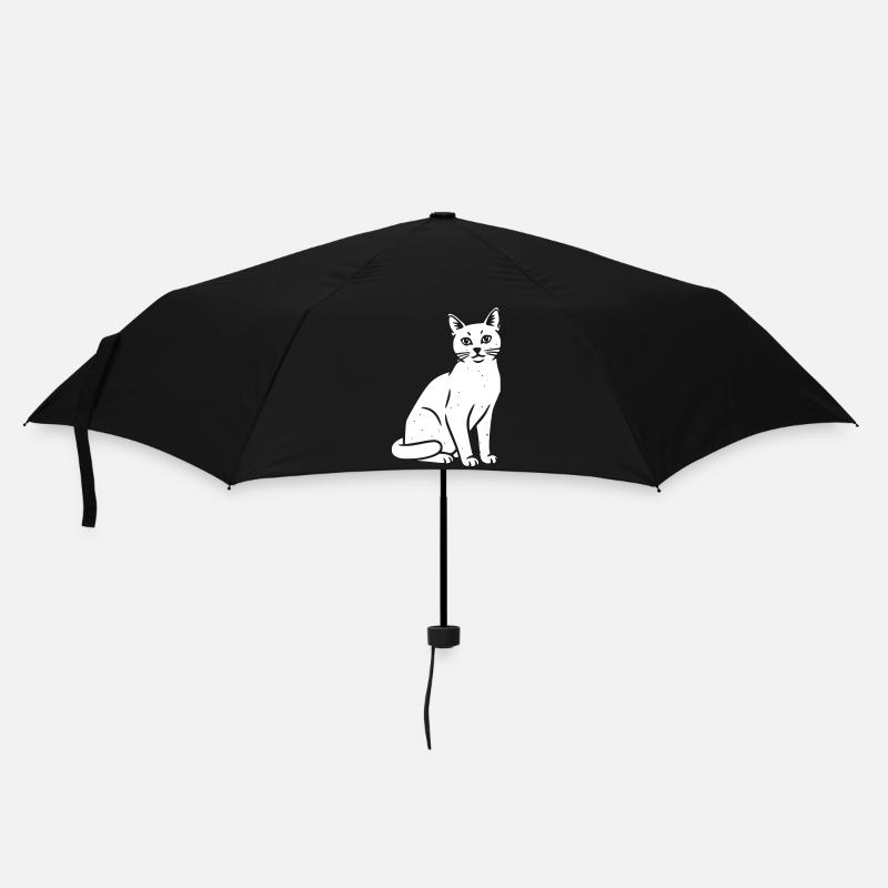 katze katzen vektor art design - Regenschirm (klein) - Schwarz