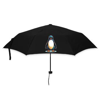 Cooler Pinguin – Süß, frech und sympathisch - Regenschirm (klein) - Schwarz - Vorne