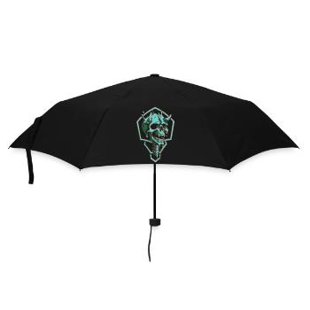 Neon Totenschädel im Sechseck - Regenschirm (klein) - Schwarz - Vorne