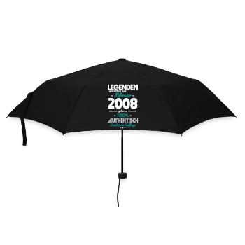 18. Geburtstag - Legenden wurden im Februar 2008 - Regenschirm (klein) - Schwarz - Vorne