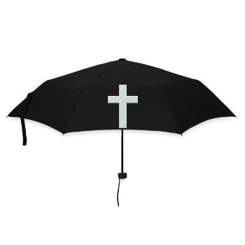 Marmorkreuz Kreuzprint - Regenschirm (klein) - Schwarz - Vorne