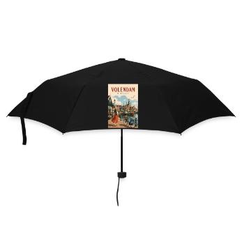 Erleben Sie das Küstendorf Volendam, Niederlande - Regenschirm (klein) - Schwarz - Vorne