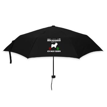 Havaneser Hund ruft an Spruch Lustig Witzig - Regenschirm (klein) - Schwarz - Vorne