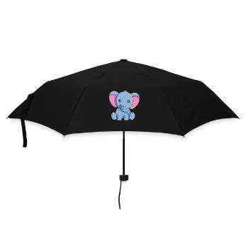 Kleiner Baby Elefant Tierliebe - Regenschirm (klein) - Schwarz - Vorne