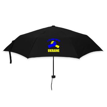 I stand with Ukraine - Regenschirm (klein) - Schwarz - Vorne
