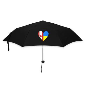 Canada Ukraine Heart - Umbrella (small) - black - Front