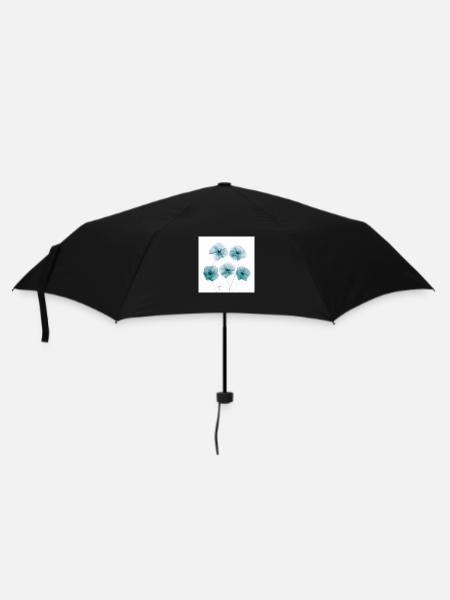 Coquelicot Photo Blanc Bleu Gris - Parapluie standard - noir