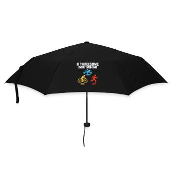 A threesome every weekend - Swim, Bike, Run Triath - Umbrella (small) - black - Front