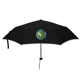 BadassFishing_blue - Regenschirm (klein) - Schwarz - Vorne