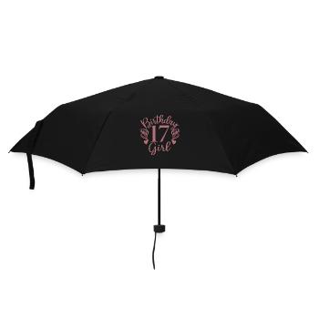 17. Geburtstagskind, 17 Jahre altes Geschenk für Jugendliche - Regenschirm (klein) - Schwarz - Vorne