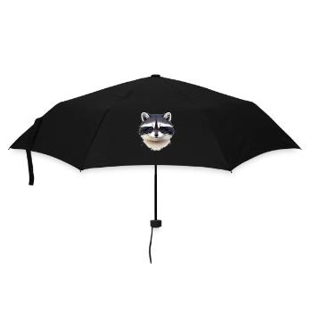 Raccoons Cute Cartoon Raccoon 10 - Umbrella (small) - black - Front