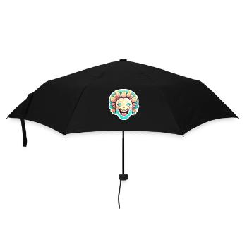 Glücklich in den Frühling - Regenschirm (klein) - Schwarz - Vorne