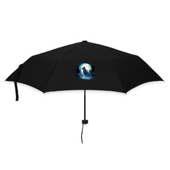 Mystical wolf in front of full moon - Umbrella (small) - black - Front