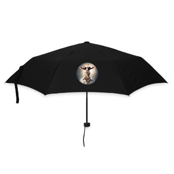 Cheerful hipster goat enjoys life - Umbrella (small) - black - Front