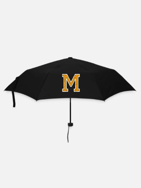M - Buchstabe / College Style - Regenschirm (klein) - Schwarz