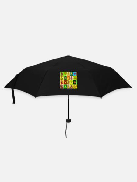 Tropical Fruits Mosaic - Umbrella (small) - black