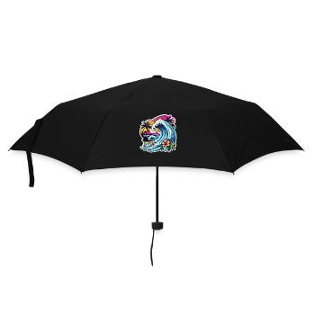 Surfing Beach Palm Tree Sunshine Holidays - Umbrella (small) - black - Front