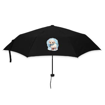mouton mignon dans l’hiver glacial - Parapluie standard - noir - Devant
