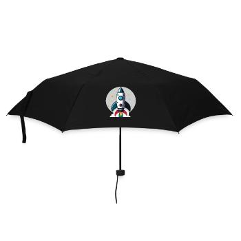 Illustration einer Rakete - Regenschirm (klein) - Schwarz - Vorne