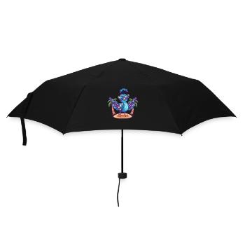 Peacock Bird Summer Beach Comic - Umbrella (small) - black - Front